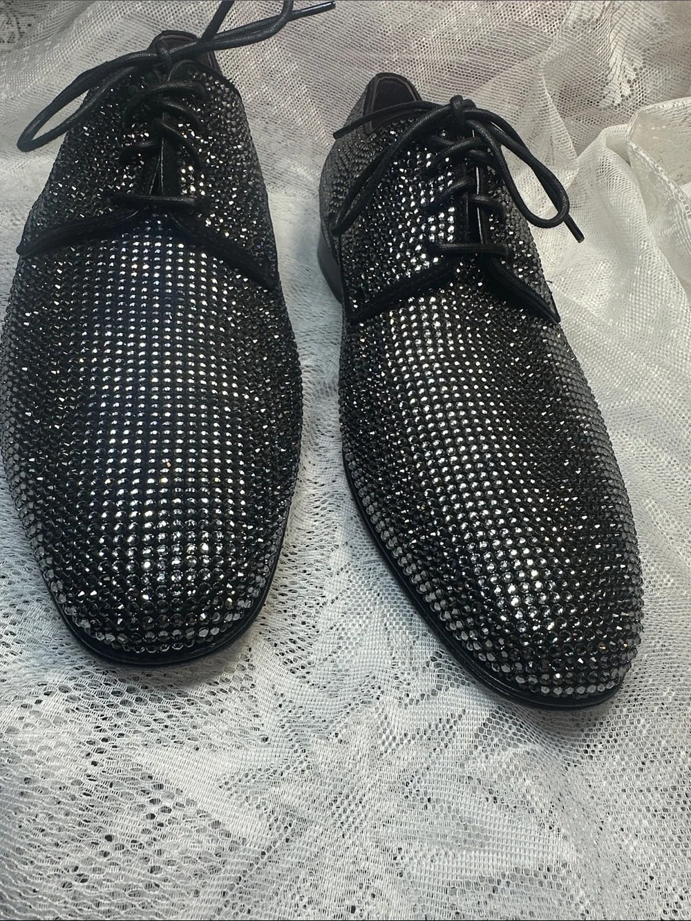 Dolce & Gabbana shoes loafers Rhinestones Derby satin footbed 9 Nice $2630